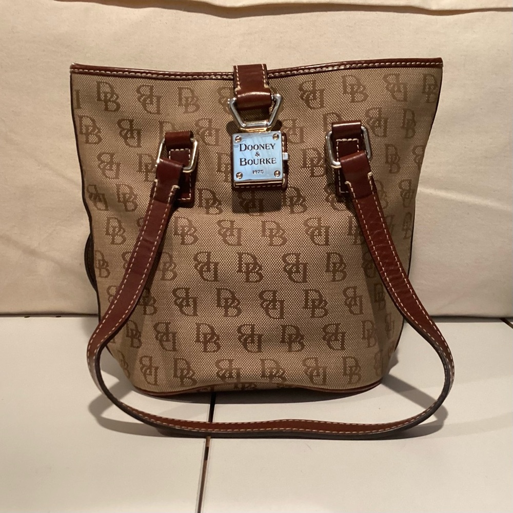 Dooney & Bourke Tan Monogram Shoulder Bag